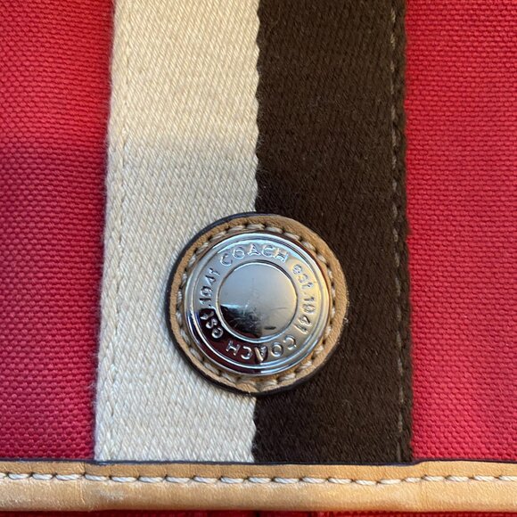 Coach Signature Canvas Leather Trim Voyager Messenger Crossbody Bag VTG - Picture 7 of 13